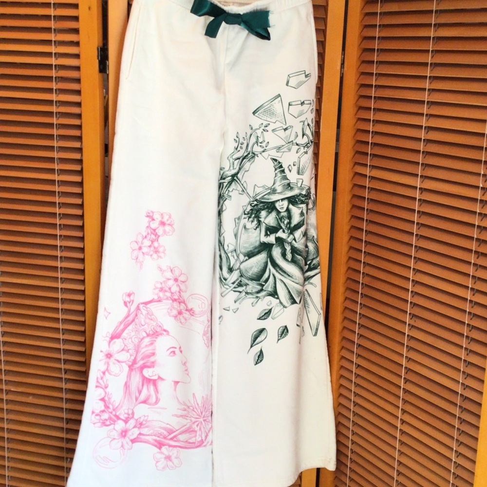 White Graphic Print Maxi Skirt with Pink & Green Art Panels